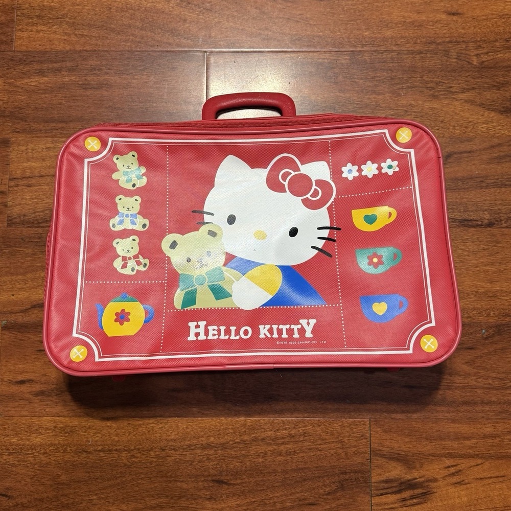 Vintage 90s Hello Kitty Red Luggage Suitcase Sanrio